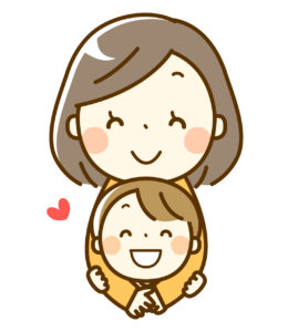 子どもを抱っこするお母さんのイラスト