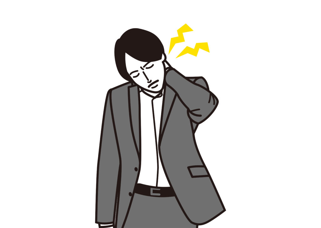 むちうちの男性イラスト
